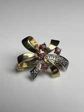 Brosche Gold 333 Vintage Rubin