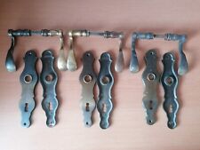 3x Set Türdrücker Türbeschlag Messing alt massiv brüniert Bartschloss Konv. 1