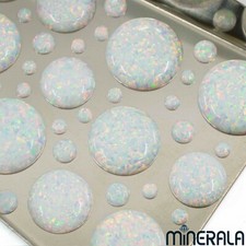 Großhandel Weiß Synthetisch Künstlicher Opal Rund Cabochon 1.25mm-20mm WP00066