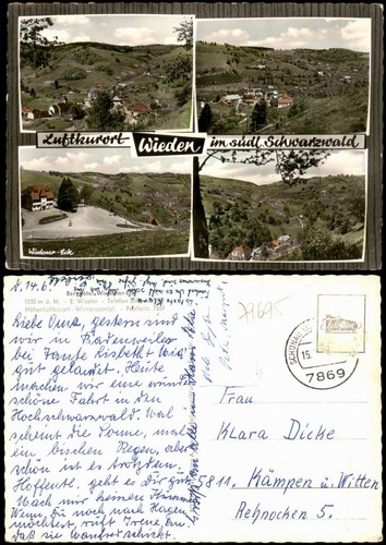Ansichtskarte wieden - ansichtskarte,
