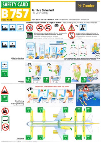 Safety card condor boeing - /,