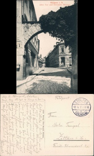 Ansichtskarte stolpen altes - ansichtskarte,