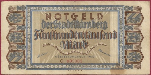 Notgeld nürnberg 500 - 500.000, mark