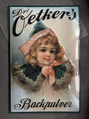Retro blechschild oetker - blechschild, dr.
