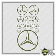 12x MB Sterne Sticker Oliv