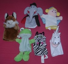 6 Handpuppen Einhorn Zebra Frosch Engel Fuchs Elefant IKEA GOKI PLUSHPUPS KIK