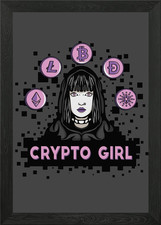 Crypto Girl Gerahmtes Wandbild