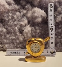 RAR  Dimpax Quartz  Miniatur Messing Uhren Sammler, Vintage goldenes Herz ❤️ 