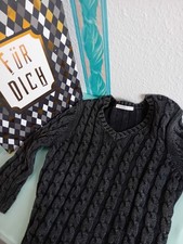 50) R. Leezio Damen Pullover Zopfmuster anthrazit 38