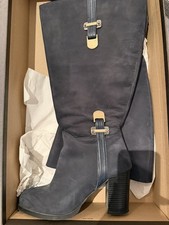 Jilsen hohe  Stiefel Weitschaft 52 XXL Gr 40 dunkelblau Wildleder  Zoey 