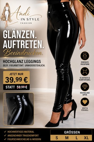 Damen high waist hochglanz - damen,