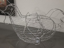 XXL Drahtkorb Eierkorb Huhn Hahn Henne Metallkorb Korb Landhaus 45x28x27  Deko