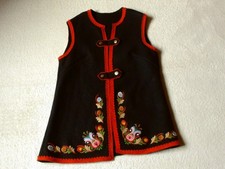 Weste schwarz blumen folklore - weste,