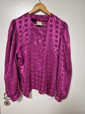 Bluse Damen Fuchsiafarben Rosa Gr.M Vintage
