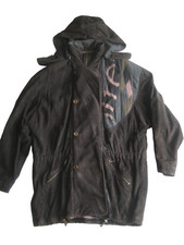 Seldom Herren Lederjacke Größe 56 Styled by Francois Martin schwarz Kapuze