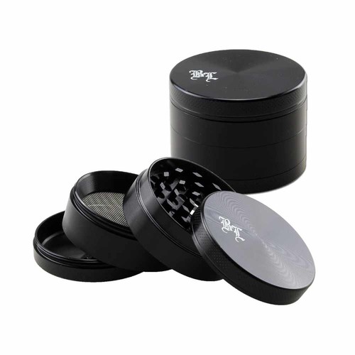 Black leaf aluminium grinder - leaf,