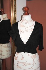 ZERO schwarz-silberner-Glitzer Bolero kurz f. Cocktailkleid Gr. 44 getr.