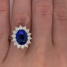 18K Weißgold Hochzeit blauer