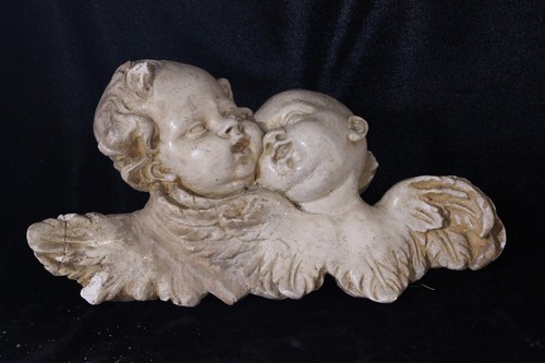 Alte gips figur putten - gips,