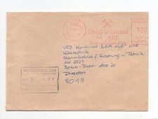 DDR Brief Absenderfreistempel Aue 30.10.87 SBAG Wismut Bergbau