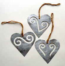 3 große, wunderschöne Metall Herzen, zum Hängen, als Deko, zum Verschenken