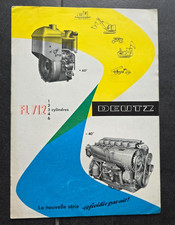 DEUTZ FL 712 Dieselmotoren Motor Schlepper Traktor Engine 12.1959 Prospekt
