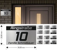 Hausnummernschild Hausnummer großes Namenschild 20x30 Montageschrauben Free