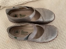 El Naturalista 🌿 Mary Jane Ballerina  🫏 ~ Leder ~ Grau / Blau ~ 🌿 Größe 39 
