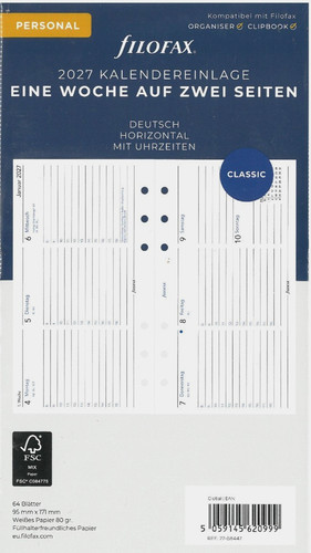 Filofax kalendereinlage - filofax,