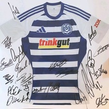 SIGNIERTES GROSSES MSV DUISBURG BILD / FOTO , SIGNIERT TEAM 25 / 26 , " TRIKOT "
