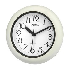 Wasserdichte Badezimmeruhr 17cm Quarzwerk Uhr Bad Küchenuhr mit Stellfuß weiß