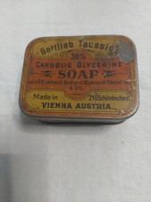 Vintage Karbolseife Glyzerin Seife Anzeige Klein Litho Dose Box, Österreich