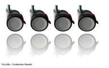 Designer Möbelrolle 50 mm mit Bremse Schraube M8x12 Transportrollen Qualität