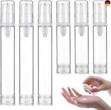 6 Stück Airless Pumpspender Leer,10ml und 15ml Pumpspender zum Befüllen,Airless 