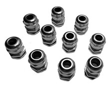 10 Stück Kabelverschraubung mit Gegenmutter vernickelt aus Messing METRISCH M16