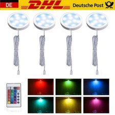 4x RGB LED Unterbauleuchten Möbel Vitrinenbeleuchtung Regalbeleuchtung Kabinett