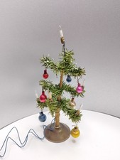 Antik Christbaum ähnlich Gänsefederbaum Hohlglaskugeln Lauscha  Elektrisch Alt