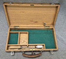 Holz Waffenkoffer Pistolenkasten für Sportschützen, mit Putzzeug 2 Schlüssel ALT