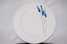 Kuchenteller Teller flach 21,5 cm Bone China Impression Blume blau Dibbern