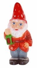 Gartenzwerg Deko Garten Figur Zwerg mit Laterne stehend aus Kunststoff H 33 cm