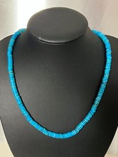 Muschel Collier Kette türkisblau  Länge 50+5 cm ! 6 mm !  auffällige Farbe