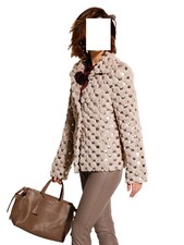Mona Pailletten Webpelz Jacke taupe-altrosa Gr. 42, Gr. 44, Gr. 46 0219561353 
