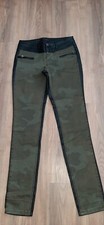Damen Leder Hose von Melrose Gr. 36 schwarz /grün