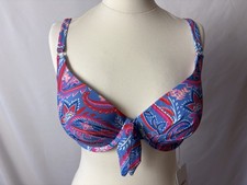 Bikini Oberteil blau gemustert