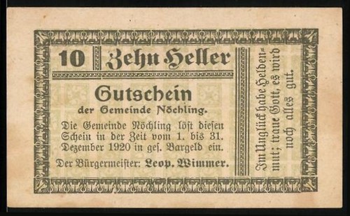 Notgeld nöchling 1920 10 - nöchling,
