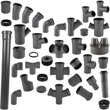 HT Rohr Abwasser Abfluss DN 32 40 50 70 75 100 110 125 150 160 Bogen Abzweig PP