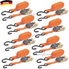 Spanngurte mit Ratsche und Haken 680kg 4,5m x 25mm Zuglast 8er Set Ratschengurt