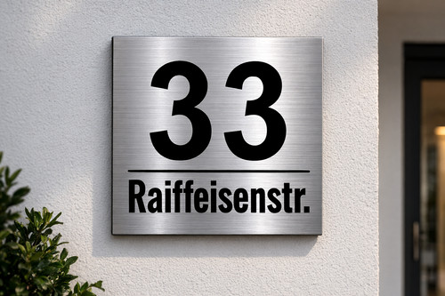 Hausnummernschild wunschtext - hausnummernschild,