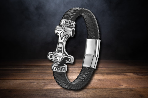 Thors hammer lederarmband - thors,