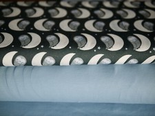 Stoffpaket Jersey Jerseystoff 2 x25x150 cm Kinderstoff EULE & einfarbig hellblau